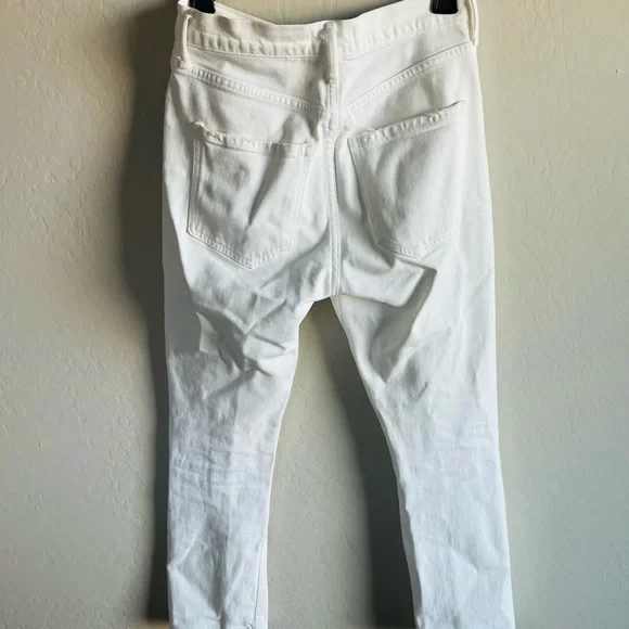 Agolde Riley High Rise Straight Crop White Size 25 Preppy Classic Vacay - Picture 8 of 8